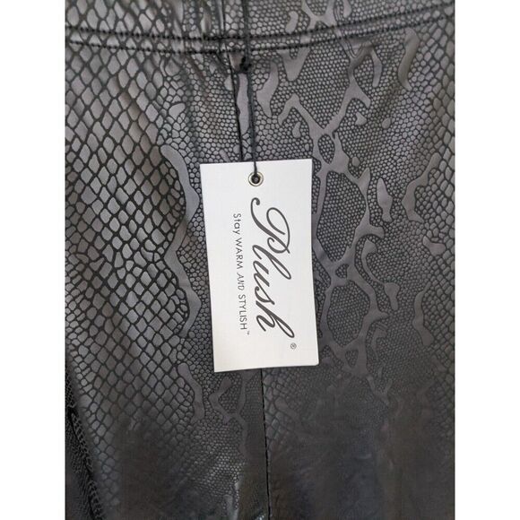 Plush Revolve Legging Liquid Black Fleece Lined Snakeskin High Rise Size XXL - Picture 13 of 13
